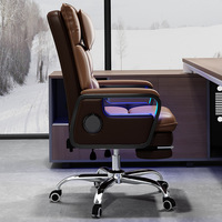 Chaise de jeu HANYEE en cuir PU de luxe multifonctionnelle, chaise de jeu pour ordinateur, chaise de course RGB avec repose-pieds
