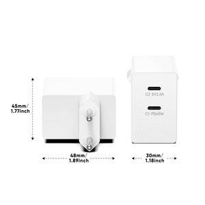 <span class=keywords><strong>Chargeur</strong></span> rapide GaN 77W avec ports double USB-C PD65W + QC 12W certifié CE ROHS pour les ordinateurs portables Chromebooks Notebooks Tablet PC Phones - Product Image 3