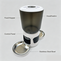 Distributore Automatico di Cibo per Animali Domestici Smart da 6L con Doppia Ciotola, Telecamera, Eco-Friendly, Moderno, Temporizzato, Controllo tramite App, Registrazione Vocale, in Plastica ABS Resistente