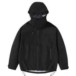 Outdoor <b>Waterproof</b> Windbreaker <b>Jacket</b> Full Sleeve Unisex Hooded Lightweight Hiking Coat With Drawstring Hem And Zip Pockets - Product Image 3