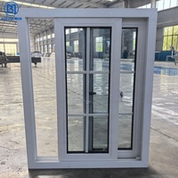 Ventana Corredera de PVC de Doble Acristalamiento Estilo Francés, Ventana Corredera con Malla de Fibra de Vidrio Insonorizante para Balcón y Casa