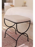 Loft industriel rectangulaire maquillage vanité velours repose-pieds tabouret pouf pour pouf canapé tabouret avec pieds en acier noir