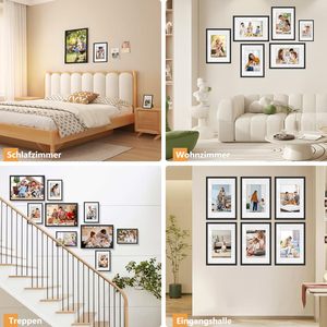 Cadre <span class=keywords><strong>photo</strong></span> en MDF noir pour montage mural et présentation sur table, formats 4x6, 5x7, 8x10, 11x14, 12x16 pouces, A3, A4, 24x36, pour œuvres d'art - Product Image 4