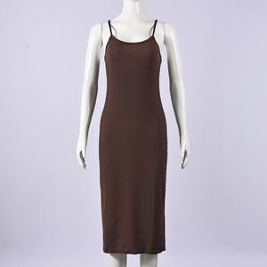 Robe longue vintage en dentelle tricotée respirante, coupe régulière, manches longues fines, couleur unie, style doux et naturel, vente en gros directe usine - Product Image 6