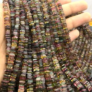 Tourmaline naturelle de haute qualité multi-perles forme Heishi pierres précieuses en vrac fabrication de bijoux perles de pierre merveilleux pour la création - Product Image 2