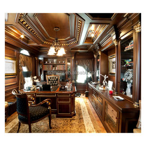 Servicio de personalización para toda la casa, muebles de sala de estudio de estilo americano, juego de oficina jefe, armario para libros, librería de madera maciza - Product Image 3