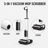 Nettoyeur de sol sans fil T300Pro avec aspiration maximale de 20000 Pa 180 °   Aspirateur intelligent 3-en-1 pour sols plats, humides et secs, pour la maison, compatible OEM