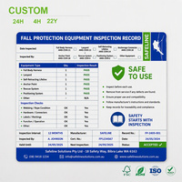Autocollants personnalisés en feuille pour enregistrements d'inspection EPI, étiquettes pour équipements de protection antichute avec fenêtre de validité de 12 mois et boîte d'état d'acceptation
