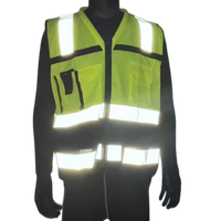 Gilet de sécurité réfléchissant haute visibilité, multi-poches, gilet de travail pour la construction, la patrouille routière, jaune fluorescent noir