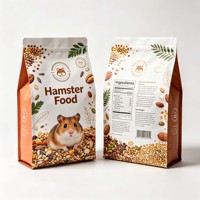 Sac à fond plat personnalisé imprimé pour nourriture de hamster, pochette refermable réutilisable en Mylar, 1 kg, 2 kg, emballage pour aliments pour animaux de compagnie