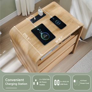 Bedroom Furniture Solid Wood <b>High</b> Quality OEM Nightstand Home Furniture Vietnam Modern Living Room 2 Drawers Durable MD08 - Product Image 3