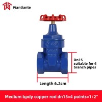 Vanne à opercule filetée élastique Z15X-16 à filetage interne, joint souple, tige en cuivre, pour conduites d'incendie et d'eau potable, en fonte, Chine continentale