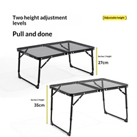 Table pliante en fer PRIMITIVE pour le camping, les pique-niques, les barbecues, la plage, les repas - Meubles d'extérieur ultra-légers empilables avec pieds pliants