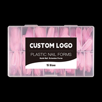 150 pièces de nouvelles formes à ongles doubles ovales roses transparentes pour faux ongles en acrylique, formes de construction rapide pour gel UV, extensions d'ongles, formes supérieures