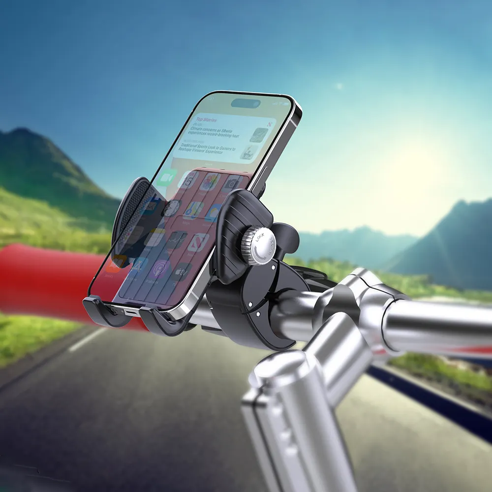 حاملات هواتف مضادة للصدمات يمكن حملهما بزاوية 360 درجة مقاومة للصدمات دراجة نارية شاملة مرنة حامل هاتف محمول لدراجة الغولف