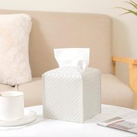 Boîte à mouchoirs de style américain à motif tissé simple, personnalisable, porte-serviettes de table, étui carré, distributeur de papier facial