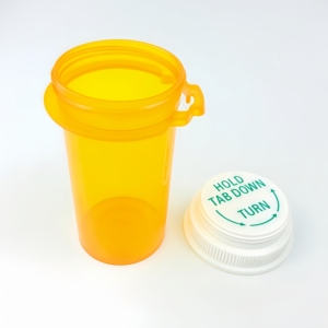 プラスチック製の逆蓋バイアル/ピルボトル/ドラムバイアルに子供に強いキャップスクリーンを印刷 - Product Image 1