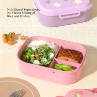 C403 nouveau joint étanche au micro-ondes récipient alimentaire en plein air étudiant dessin animé boîte à lunch enfants en plastique boîte à bento