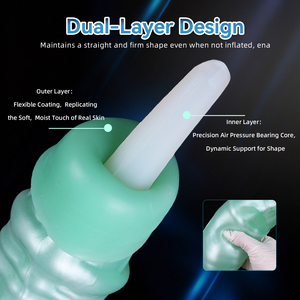 Dildo anal inflable de doble capa de 12'' con ventosa, entrenador anal de silicona, estimulador de punto G y próstata, juguetes sexuales. - Product Image 4