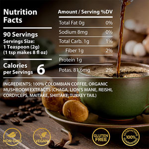OEM 자체 브랜드 도매 대량 무설탕 100% 천연 영지버섯(레이시) 사자갈기버섯 6 in 1 인스턴트 버섯커피 - Product Image 6