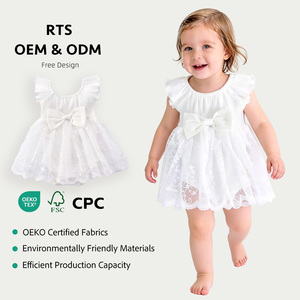 Ensemble de robe de baptême blanche d'été Angou pour filles de 0 à 18 mois, tenue de fête d'<span class=keywords><strong>anniversaire</strong></span> pour bébé, <span class=keywords><strong>combinaison</strong></span> - Product Image 1