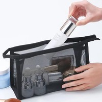 Autre sac de rangement en maille avec fermeture éclair, transparent, personnalisable, pour cosmétiques de voyage, étui pour rouge à lèvres CN;GUA
