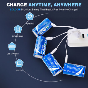 Có Thể Sạc Lại D Pin 1000 Chu Kỳ 1.5V 7400mwh <span class=keywords><strong>Lithium</strong></span>-Ion Pin Cho Đèn Pin Máy Nước Nóng Bếp Gas - Product Image 3