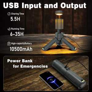 Linterna de Camping Recargable LED Blanca, Lámpara de Trabajo con Soporte, Impermeable, Multifuncional, Portátil, <span class=keywords><strong>Material</strong></span> de Aluminio y ABS - Product Image 6