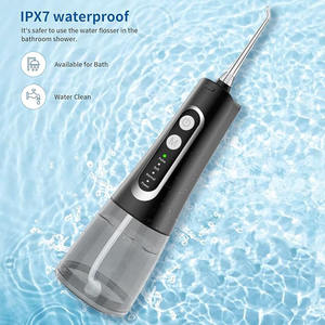 Da viaggio portatile ricaricabile IPX7 acqua impermeabile dentale Flosser bocca elettrica guardia pulito Pack con bocca Doucher nero - Product Image 3