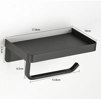 Support mural moderne en acier inoxydable argenté pour téléphone portable, porte-rouleau de papier toilette, accessoire de cuisine et de salle de bain