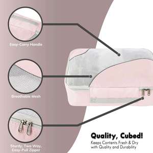 Juego de 8 Cubos Organizadores de Equipaje Premium con Tela Antidesgarro, Malla Transpirable, Asas de Fácil Transporte y Cierres Bidireccionales Suaves - Product Image 4