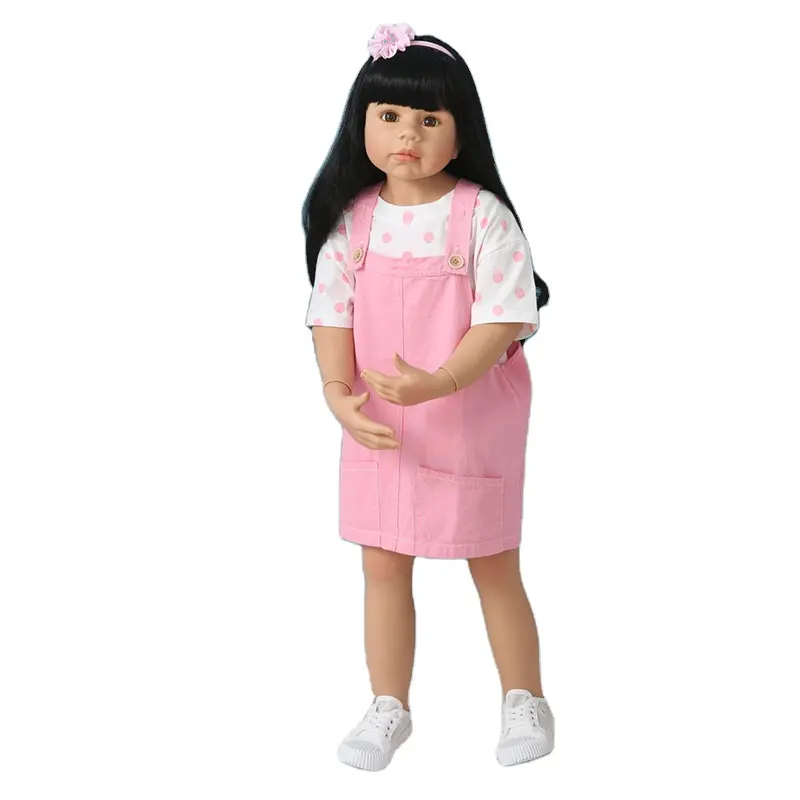 Boneka Besar 98Cm, Boneka Reborn Mahakarya, Bola Bersendi Tubuh Penuh Balita Bayi Perempuan, Putri Usia 3-4 Tahun, Model Boneka