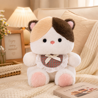 Peluche chaton Calico en gros, 20 cm, douce et moelleuse, certifiée EN71 CE, brodée, anti-stress, pour enfants