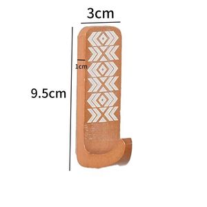 Wooden Wall Mounted Hook 9.5cm Self Adhesive Coat Rack For <b>Clothes</b> Keys Bags <b>Storage</b> - Product Image 1