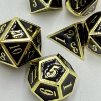 Ensemble de dés polyédriques en métal antique pour D&D RPG avec logo personnalisé