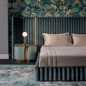 WBERT Italian Modern High-End Melamine Bedside Table Soft Bag Marble <b>Side</b> Cabinet Storage Minimalist Bedroom Home Furniture - Product Image 5