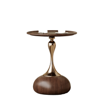 Table basse réglable en bois massif de couleur noyer, style italien minimaliste, table de chevet moderne de luxe, petit meuble de salon