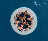 Fabricant professionnel préféré de 7 à 10 personnes, Dock en maille circulaire, île flottante, piscine gonflable océan