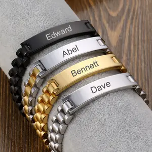 Pulsera personalizada de acero de titanio explosivo, tendencia de letras, pulsera de acero de titanio personalizada