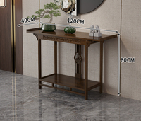 Console d'entrée en bambou naturel de style chinois moderne sans tiroir pour la décoration du couloir et du salon