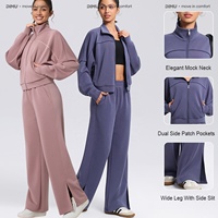 Ensemble de yoga 2 pièces DIMU en modal à couche d'air, pantalon ample à jambes larges, tenue décontractée pour femme, ensemble de sport et de détente, personnalisable avec logo, vêtements de sport