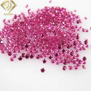 Оптовая продажа, круглые синтетические Рубиновые Бусины с драгоценными камнями 1 мм, 2 мм, 3 мм