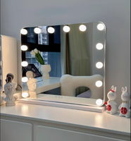 Miroir de maquillage LED de table personnalisé en gros, miroir de maquillage style Hollywood à commande tactile pour la maison et le salon