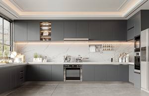 Muebles de Cocina de Lujo Estilo Europeo y Conjunto de Muebles Modernos con Cajones Ocultos y Isla con Cubierta de Mármol - Product Image 2