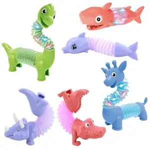 Novelty Spring Dinosaur Dog Pop Tubes Sensory Toy Stress Relieve Bellows Toys For Adult Kids Anti-stress Squeeze Toys Gifts