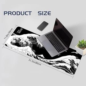 Biển đen sóng chuột Pad trò chơi lớn kanagawa bàn phím lớn Chuột Mat khâu cạnh XL bàn Pad máy tính bảng Pad - Product Image 6