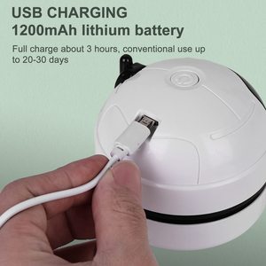 Robot Mini lucu portabel pengisian daya USB, penyedot debu Desktop elektrik genggam untuk rumah sekolah kantor PC Keyboard remah debu kering - Product Image 6