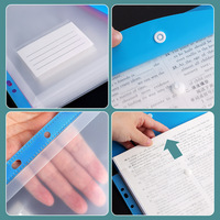 Portadocumentos Transparente A4, 11 Orificios, Bolsillos Perforados de PP, Carpetas Expandibles, Surtido de 6 Colores