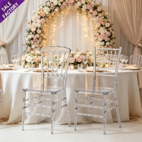 Vente en gros spécial chaise Chiavari bon marché en plastique PC acrylique claire transparente meubles de mariage