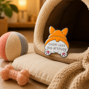 Pin de esmalte de perro Corgi, diseño de dibujos animados con vista trasera, patas cortas y gran personalidad, broche divertido, insignia de regalo para amantes de las mascotas, pines de solapa de metal al por mayor - Product Image 3